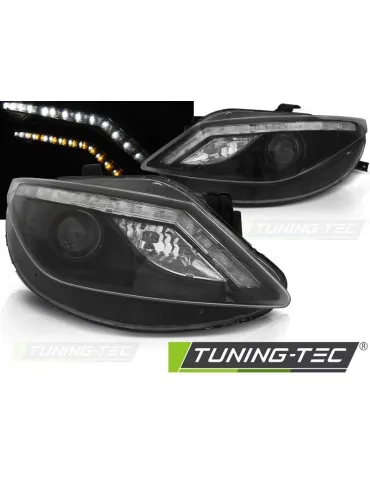 Phares à LED noirs pour SEAT IBIZA 6J 06.08-12