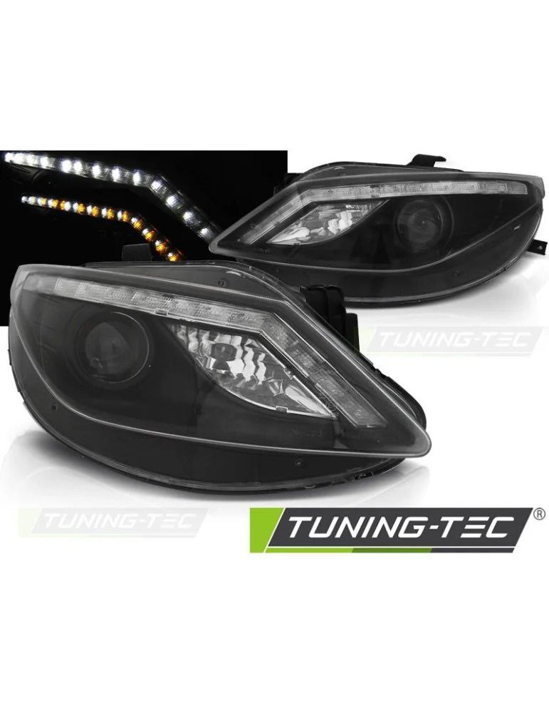 Phares à LED noirs pour SEAT IBIZA 6J 06.08-12
