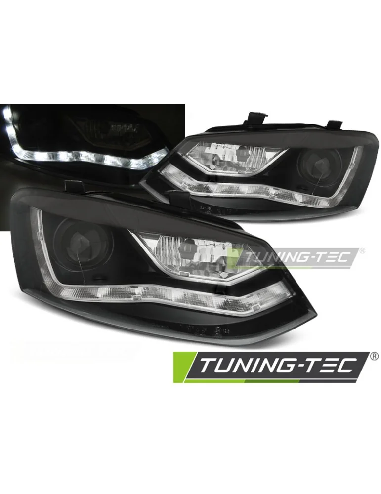 Phares à LED noirs pour VW POLO 6R 09-03.14