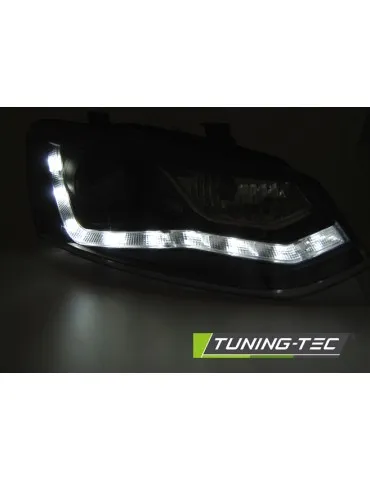 Phares à LED noirs pour VW POLO 6R 09-03.14