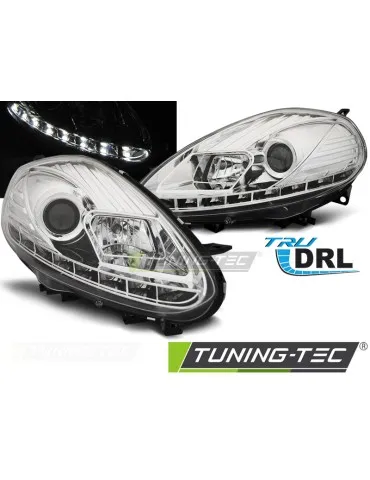 Phares à LED chromés pour FIAT PUNTO EVO 10.09-12