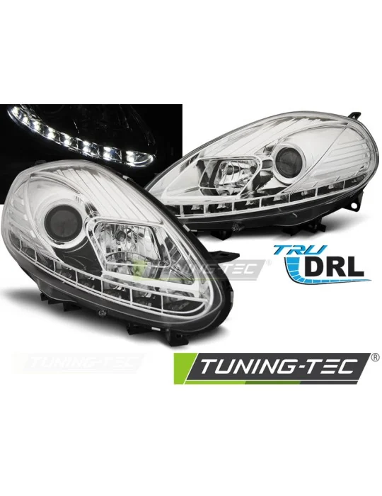 Phares à LED chromés pour Fiat Punto EVO (2009 - 2012)