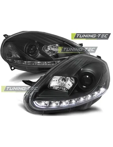 Phares à LED noirs pour FIAT GRANDE PUNTO 08-09
