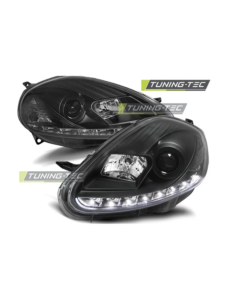 Phares à LED noirs pour FIAT GRANDE PUNTO 08-09