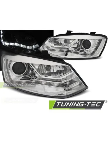 Phares à LED chromés pour VW POLO 6R 09-03.14