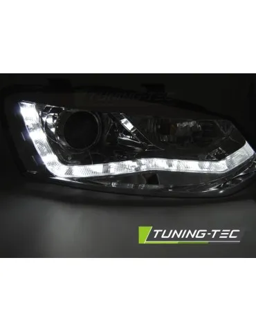 Phares à LED chromés pour VW POLO 6R 09-03.14