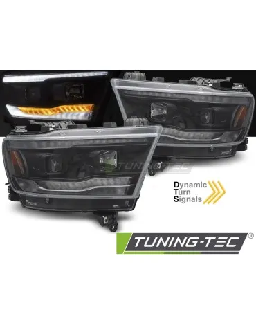 Phares à LED noirs pour DODGE RAM 19-22