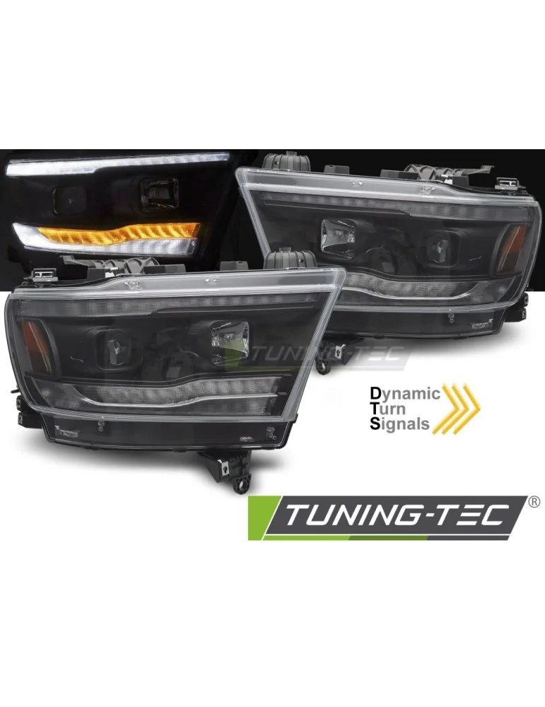 Phares à LED noirs pour DODGE RAM 19-22