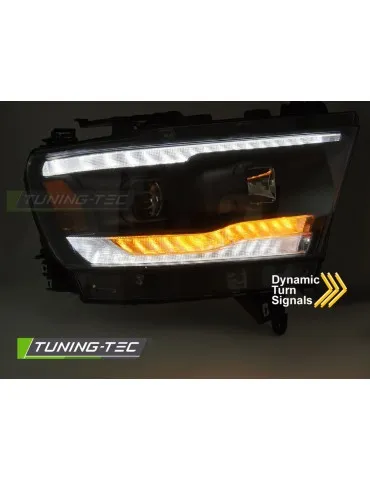Phares à LED noirs pour DODGE RAM 19-22
