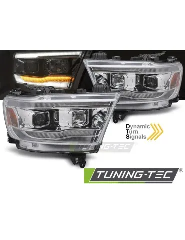 Phares à LED chromés pour DODGE RAM 19-22
