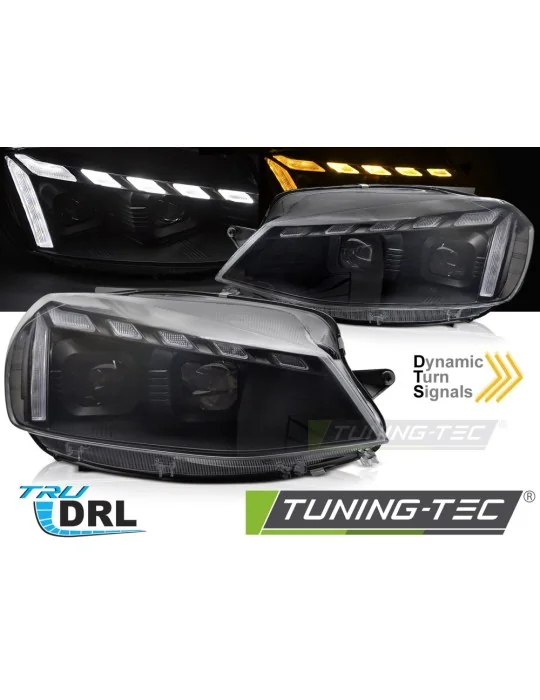 Phares halogène noirs pour VW Golf 7 (2017 - 2019)