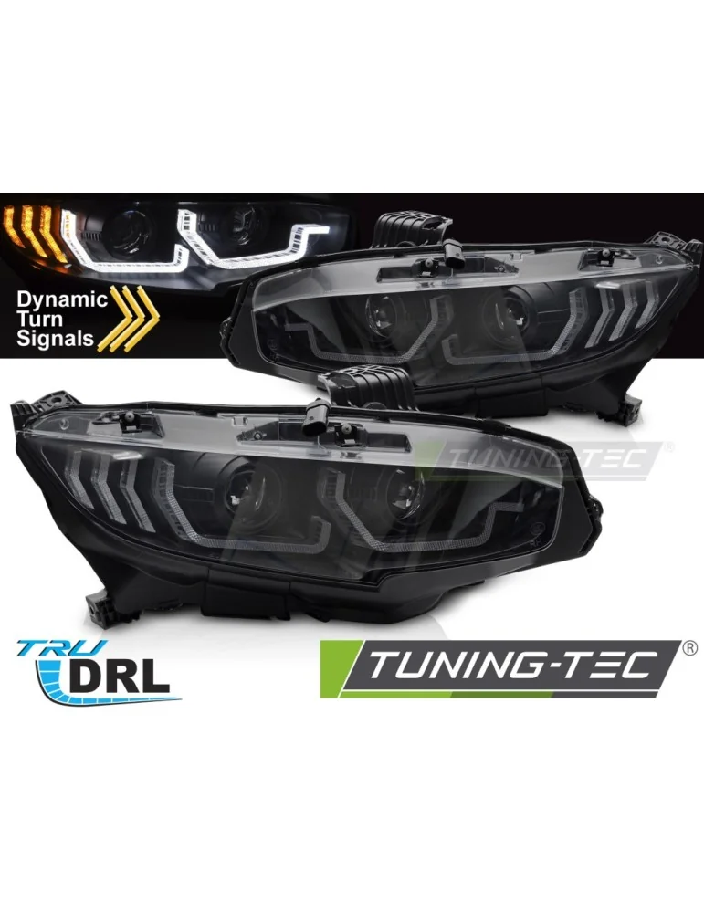 Phares noirs pour HONDA CIVIC X 16-21