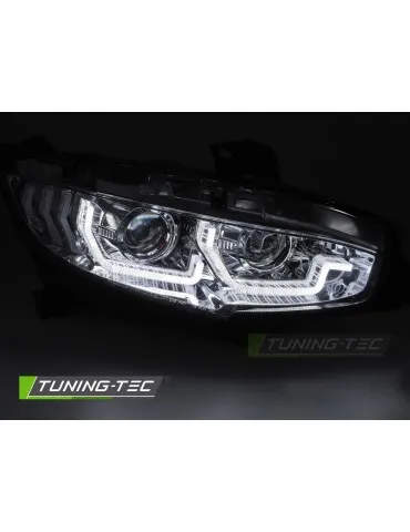 Phares chromés pour HONDA CIVIC X 16-21
