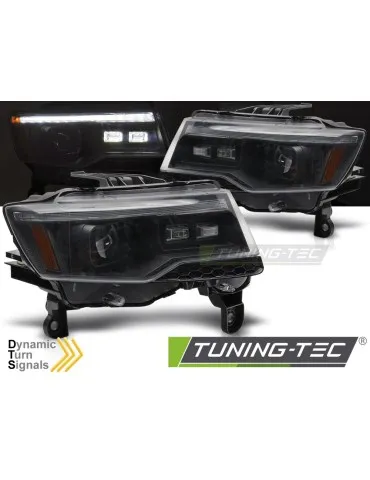 Phares à LED noirs pour CHRYSLER JEEP GRAND CHEROKEE 14-21