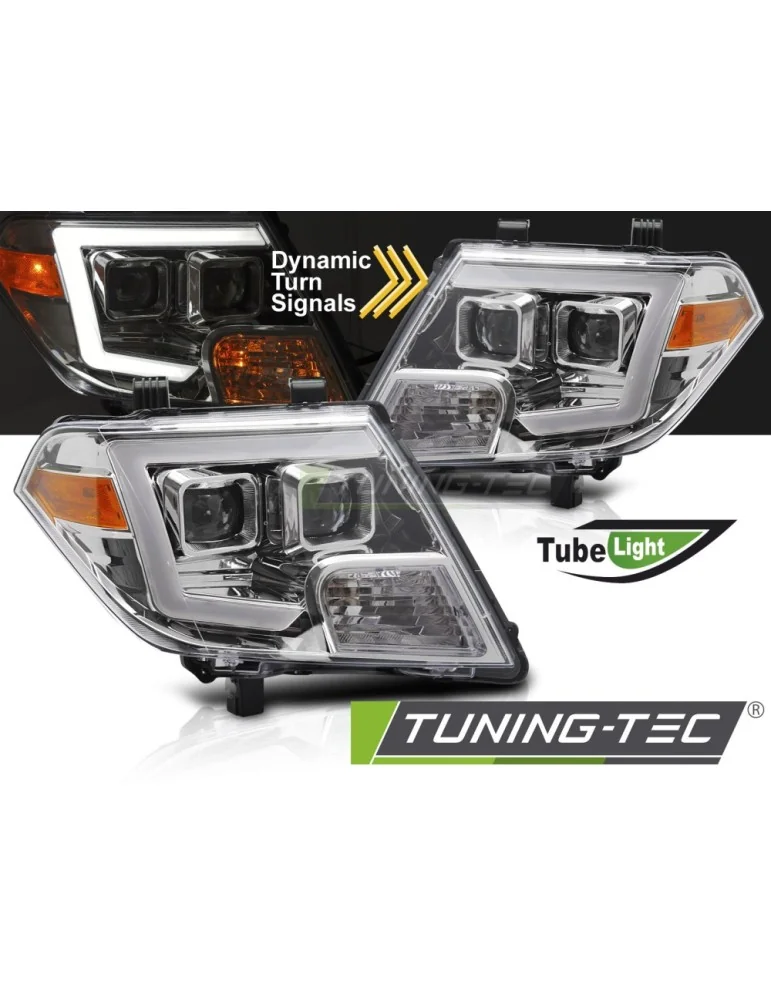Phares à LED chromés pour NISSAN NAVARA FRONTIER 09-14