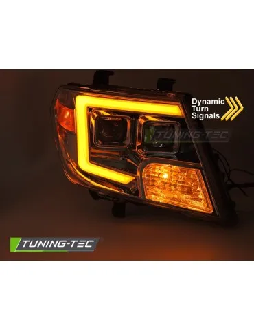 Phares à LED chromés pour NISSAN NAVARA FRONTIER 09-14