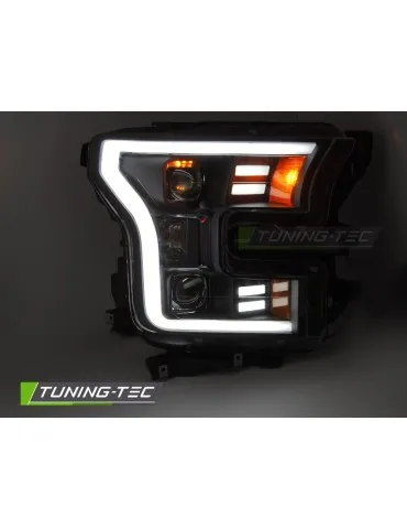Phares à LED noirs pour FORD F150 MK13 14-17