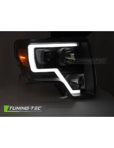 Phares à LED noirs pour FORD F150 MK12 08-14