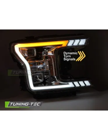 Phares à LED chromés pour FORD F150 MK13 17-20
