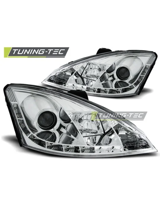 Phares à LED chromés pour Ford Focus 1 (1998 - 2001)