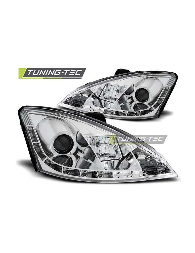 Phares à LED chromés pour FORD FOCUS 11.01-10.04