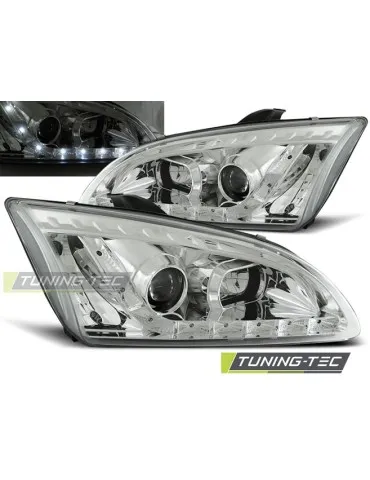 Phares à LED chromés pour FORD FOCUS II 09.04-01.08