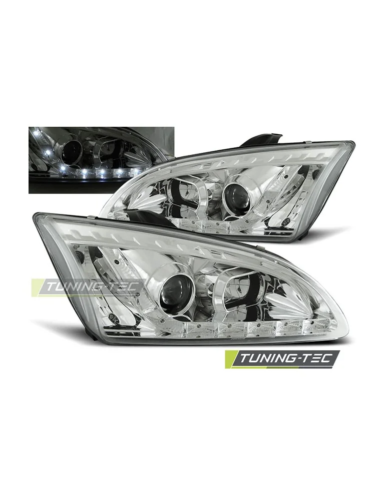 Phares à LED chromés pour FORD FOCUS II 09.04-01.08