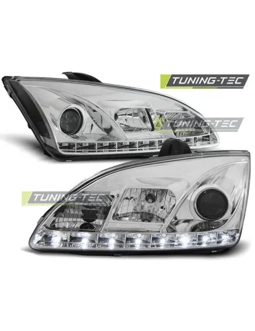 Phares à LED chromés pour FORD FOCUS II 09.04-01.08