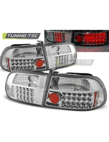 Feux arrière à LED chromés pour HONDA CIVIC 09.91-08.95 3 portes