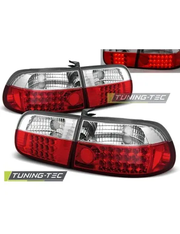 Feux arrière à LED rouges blancs pour HONDA CIVIC 09.91-08.95 3 portes
