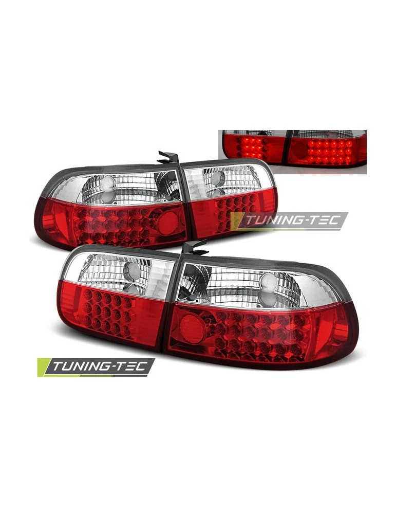 Feux arrière à LED rouges blancs pour HONDA CIVIC 09.91-08.95 3 portes