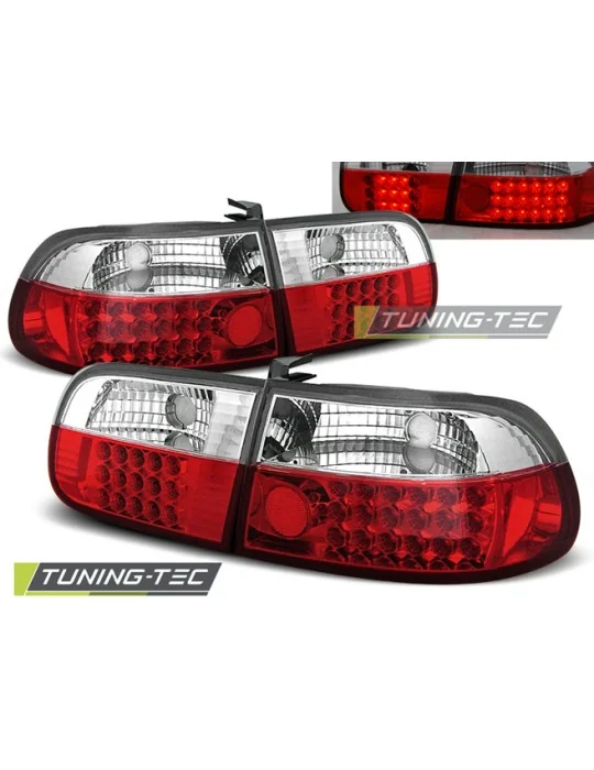 Feux arrière à LED rouges blancs pour Honda Civic 3 portes (1991 - 1995)