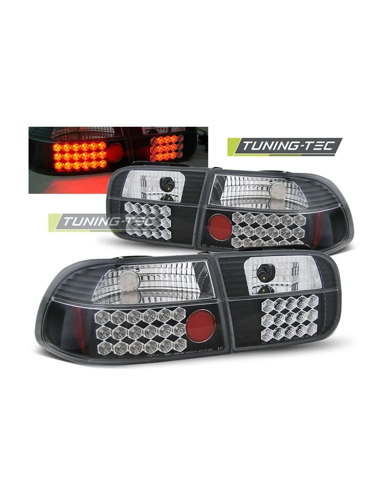 Feux arrière à LED noirs pour HONDA CIVIC 09.91-08.95 3 portes