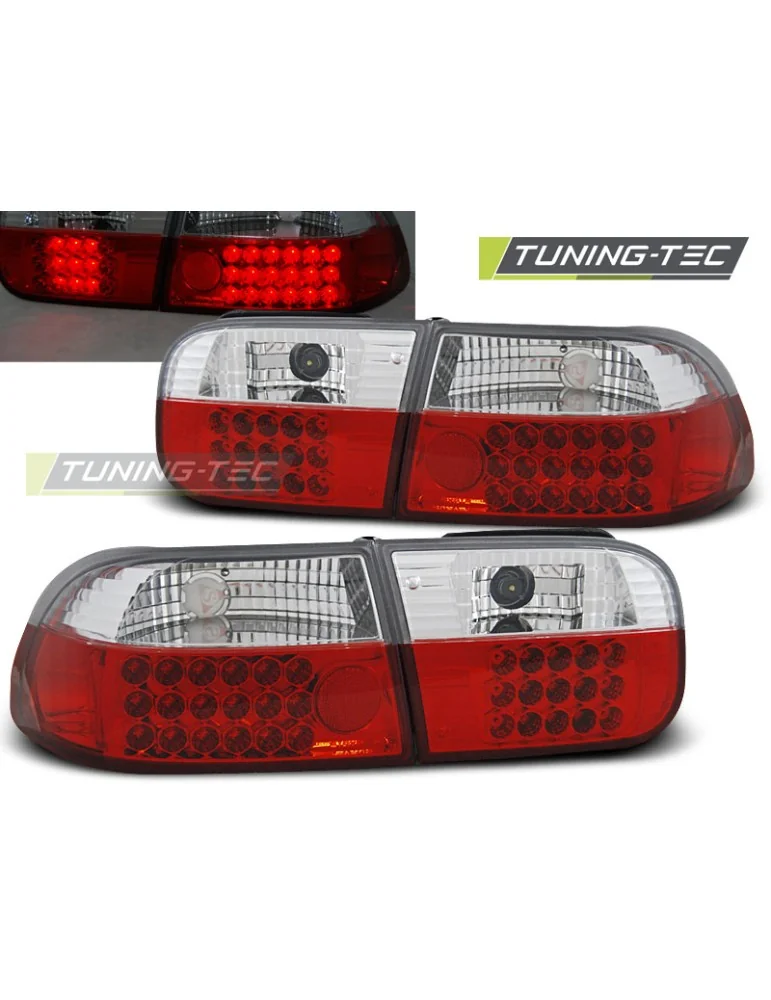 Feux arrière à LED rouges blancs pour HONDA CIVIC 09.91-08.95 2 portes/4 portes