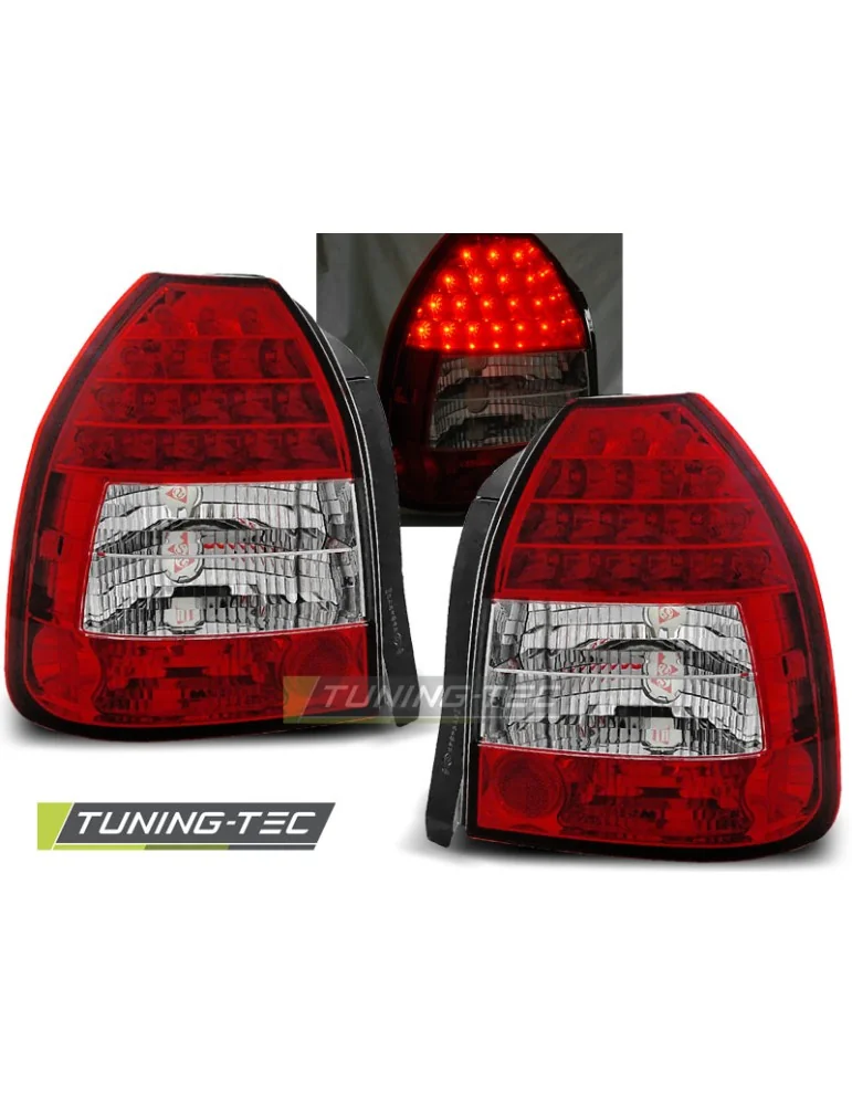 Feux arrière à LED rouges blancs pour HONDA CIVIC 09.95-02.01 3 portes