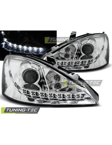 Phares à LED chromés pour FORD FOCUS 10.98-10.01