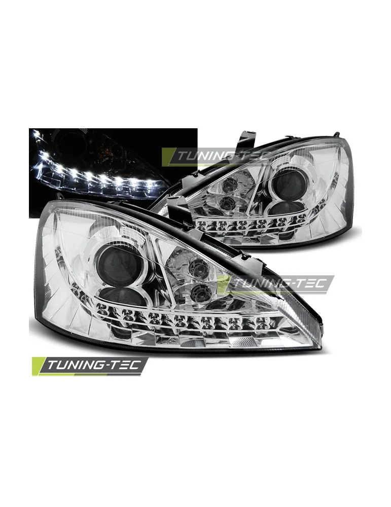 Phares à LED chromés pour FORD FOCUS 10.98-10.01