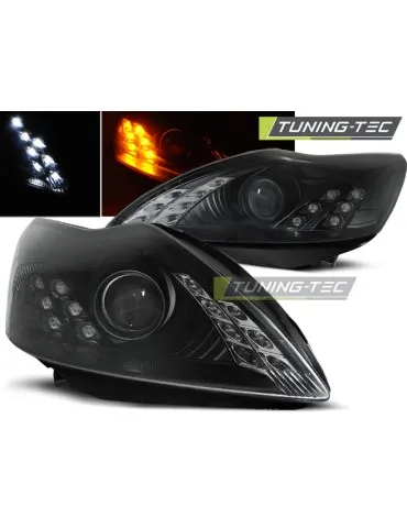 Phares à LED noirs pour FORD FOCUS 02.08-10