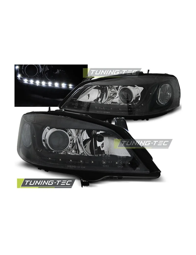 Phares à LED noirs pour OPEL ASTRA G 09.97-02.04