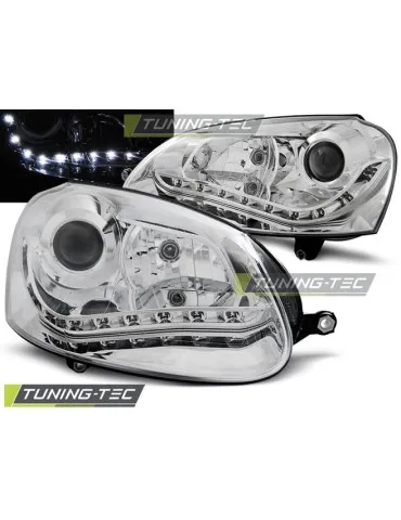 Phares à LED chromés pour VW GOLF 5