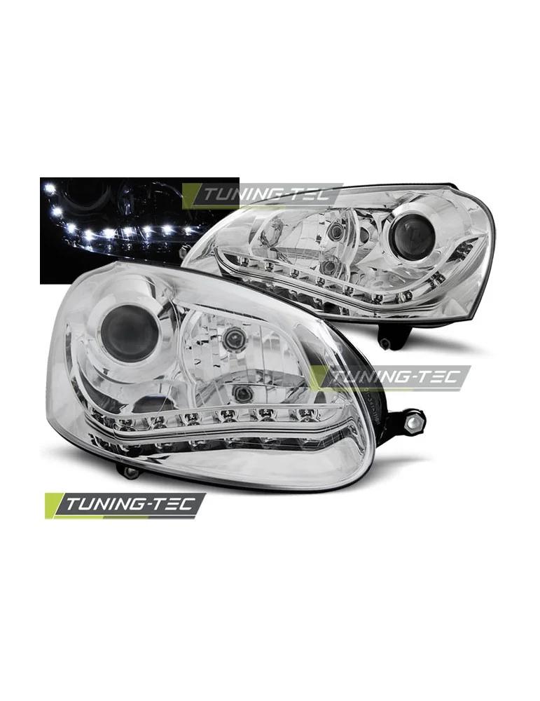 Phares à LED chromés pour VW GOLF 5