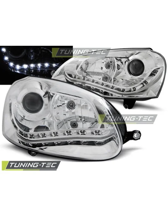 Phares à LED chromés pour VW Golf 5