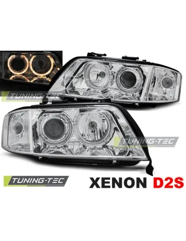 Phares au xénon chromés pour AUDI A6 06.01-05.04