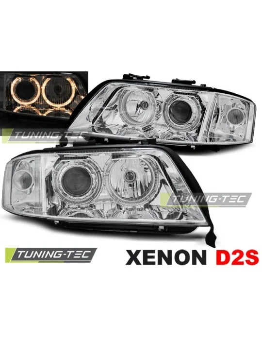 Phares au xénon chromés pour Audi A6 (2001 - 2004)
