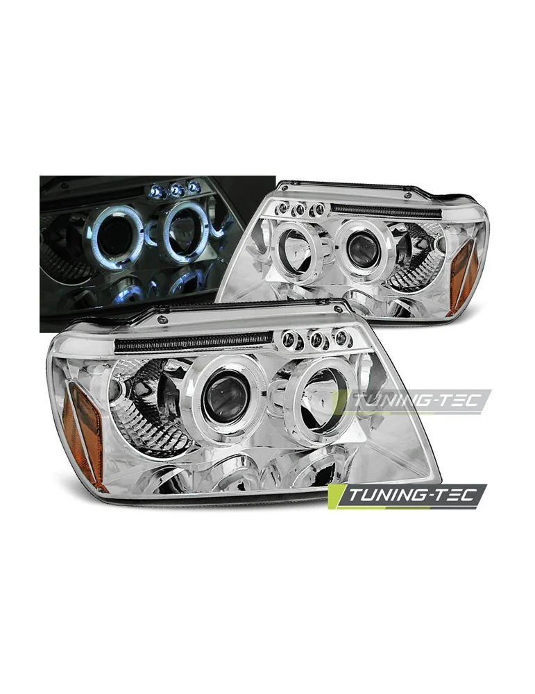 Phares chromés pour CHRYSLER JEEP GRAND CHEROKEE 99-05.05
