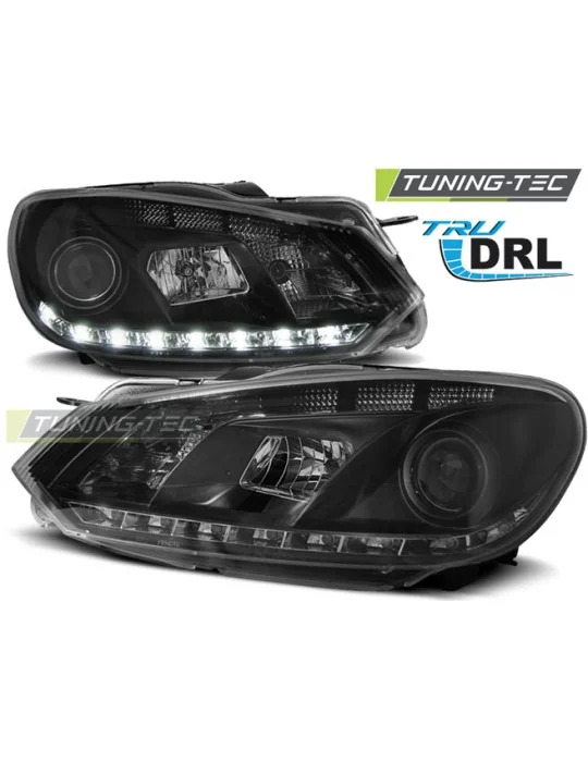 Phares noirs pour VW Golf 6 (2008 - 2012)