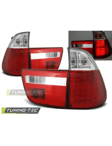 Feux arrière à LED rouges blancs pour BMW X5 E53 09.99-10.03
