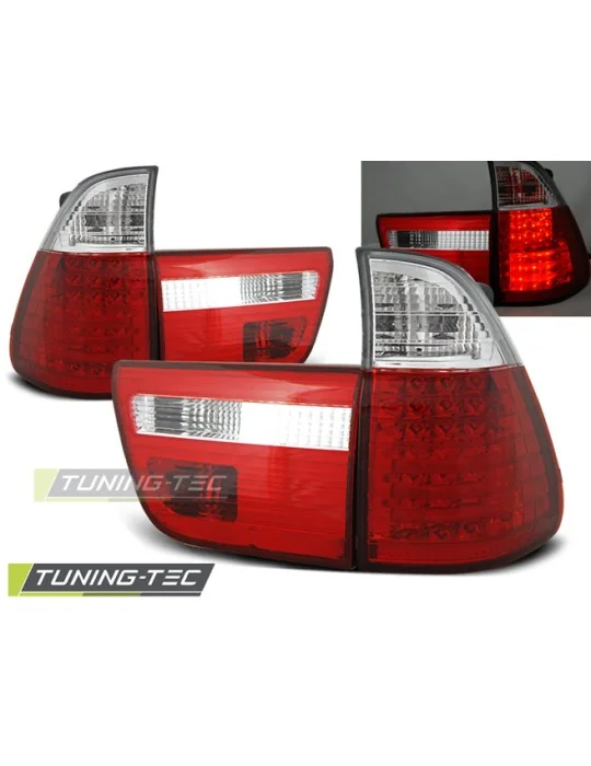 Feux arrière à LED rouges blancs pour BMW X5 E53 (1999 - 2003)