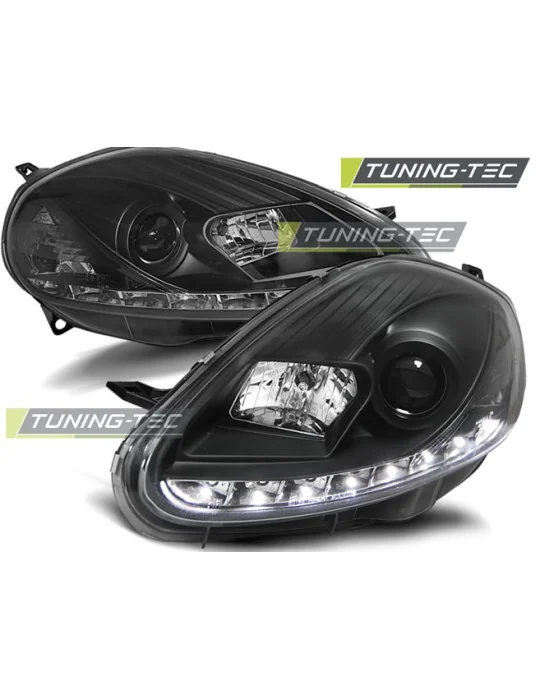 Phares à LED noirs pour Fiat Grande Punto (2005 - 2008)