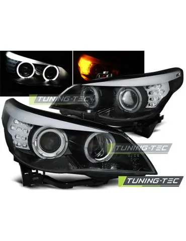 Phares à LED noirs pour BMW E60/E61 03-07